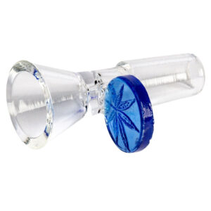 14mm Male Red Eye Glass Cone Pull-Out w/ Leaf Handle Bowl - Image 2